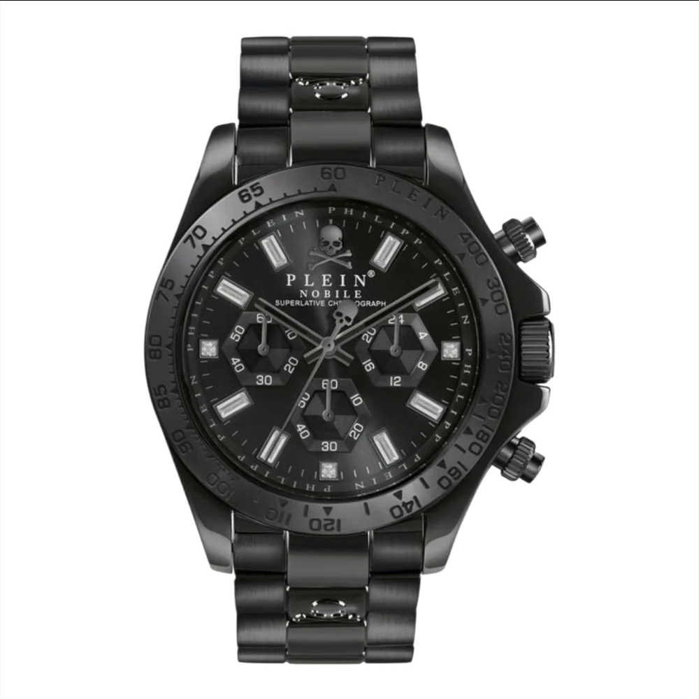 PHILIPP PLEIN | Nobile Chronograph Black Skull Watch 43mm Stainless Steel